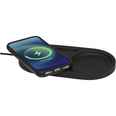 Logotrade Firmengeschenke das Foto: Klip kabelloser 5 W Schreibtisch Organizer mit Ladefunktion 