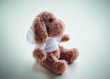 Logotrade Werbeartikel das Foto: Plüsch-Hund mit Hoody