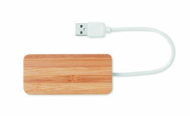 Logotrade Werbeartikel das Foto: 3 Port 2.0 USB Hub Bambus