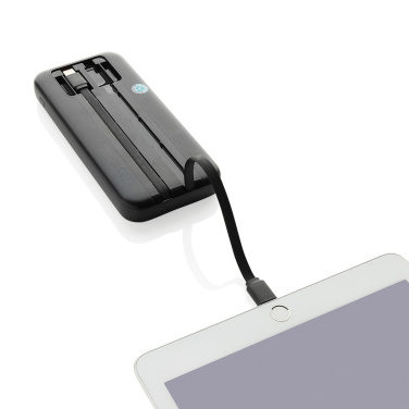 Logotrade werbemittel das Foto: Turbopack 10000mAh Powerbank mit integr. Kabeln aus RCS rABS