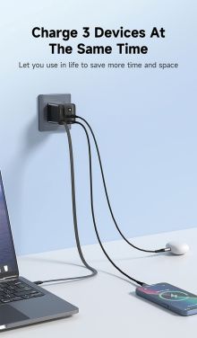 Logotrade werbemittel das Foto: Urban Vitamin Mendocino 65W GaN-Charger mit einziehb. Kabel