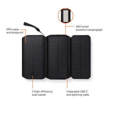 Logotrade Logogeschenke das Foto: Nordic Drift Titan 10.000mAh Solar Powerbank with 3 Panels