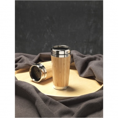 Logotrade promotional products photo of: Bambus 450 ml tumbler with bamboo outer