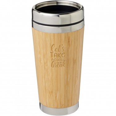 Logo trade promotional items image of: Bambus 450 ml tumbler with bamboo outer