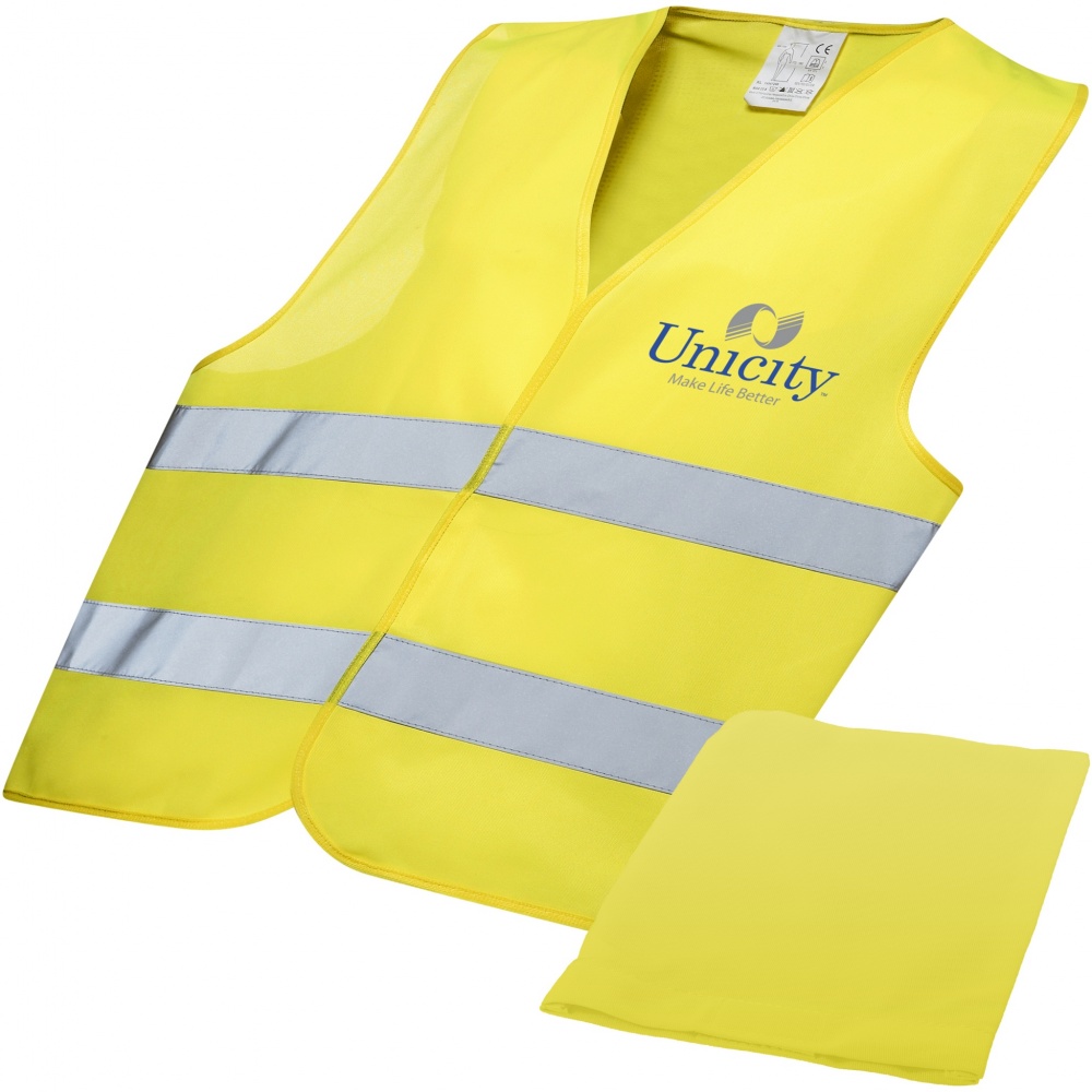 Logo trade promotional gifts picture of: RFX™ Watch-out XL safety vest in pouch for professional use