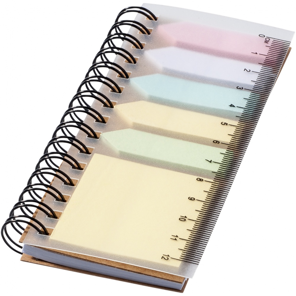 Logo trade promotional merchandise picture of: Spinner spiral notebook with coloured sticky notes