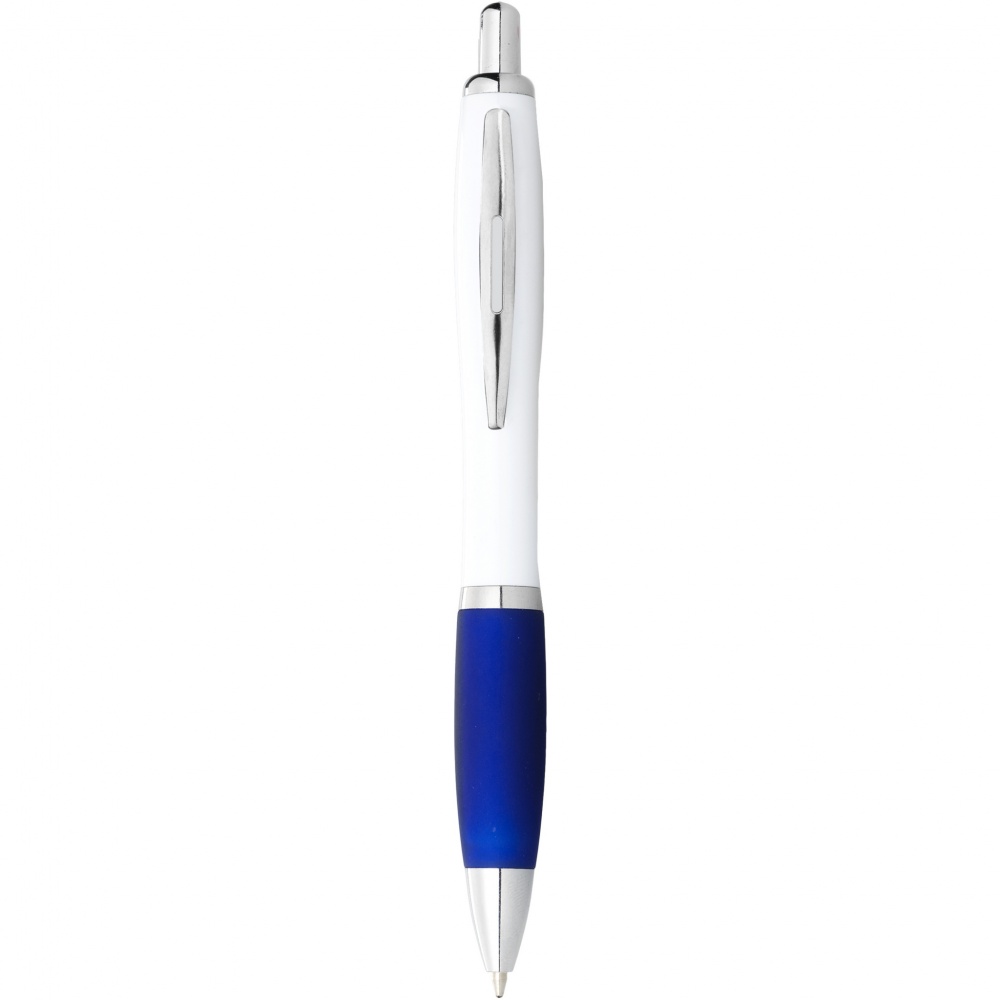 Logotrade promotional giveaway image of: Nash ballpoint pen white barrel and coloured grip