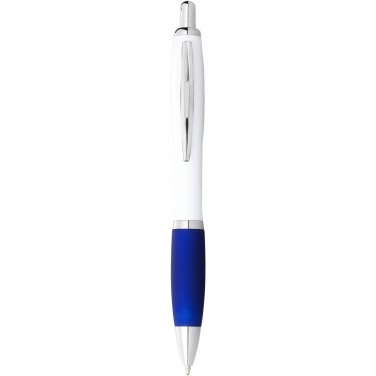 Logo trade promotional products picture of: Nash ballpoint pen white barrel and coloured grip