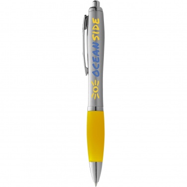 Logotrade promotional merchandise image of: Nash ballpoint pen silver barrel and coloured grip