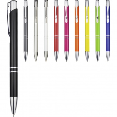 Logo trade promotional giveaway photo of: Moneta aluminium click ballpoint pen (blue ink)