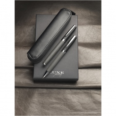 Logotrade business gifts photo of: Carbon duo pen gift set with pouch