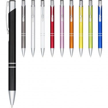 Logo trade promotional items image of: Moneta anodized aluminium click ballpoint pen