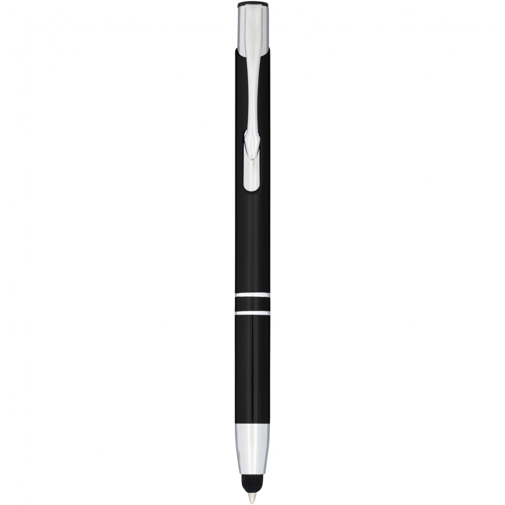 Logo trade promotional giveaways image of: Moneta anodized aluminium click stylus ballpoint pen