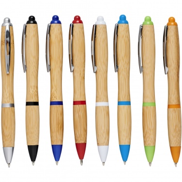 Logo trade promotional items image of: Nash bamboo ballpoint pen