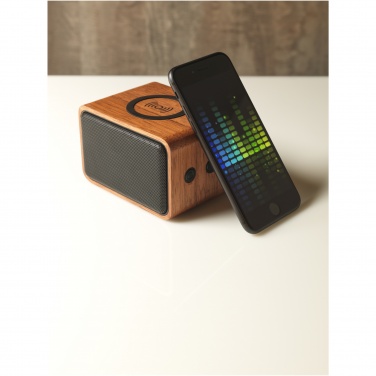 Logotrade promotional product image of: Wooden 3W speaker with wireless charging pad