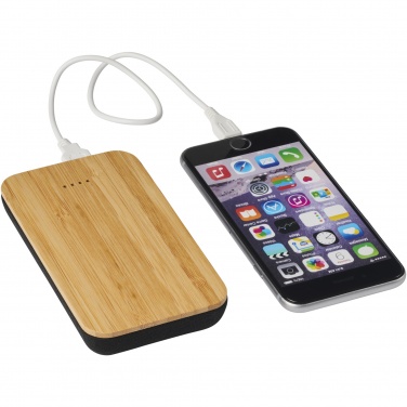 Logo trade promotional merchandise picture of: Future 6000 mAh bamboo/fabric wireless power bank