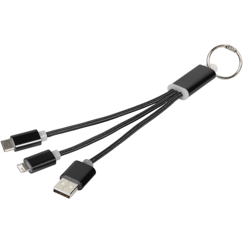 Logotrade corporate gift picture of: Metal 3-in-1 charging cable with keychain