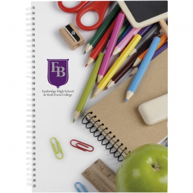 Logo trade corporate gifts image of: Wire-o A4 notebook hard cover