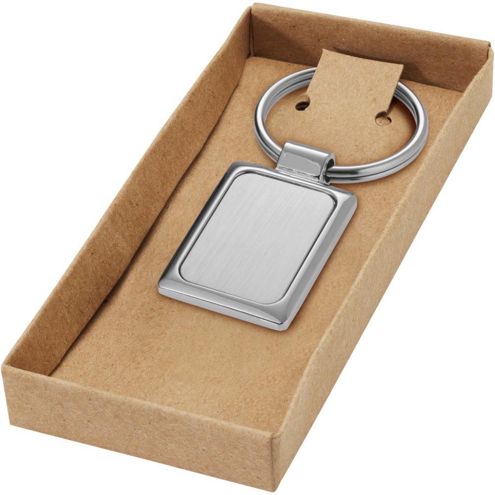 Logo trade corporate gifts image of: Sergio rectangular metal keychain
