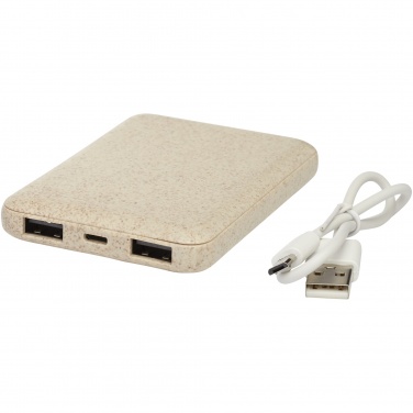 Logo trade promotional merchandise photo of: Asama 5000 mAh wheat straw power bank