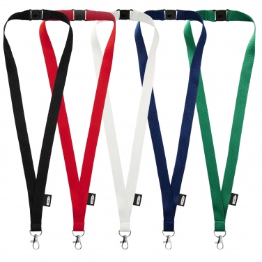 Logo trade business gifts image of: Tom recycled PET lanyard with breakaway closure
