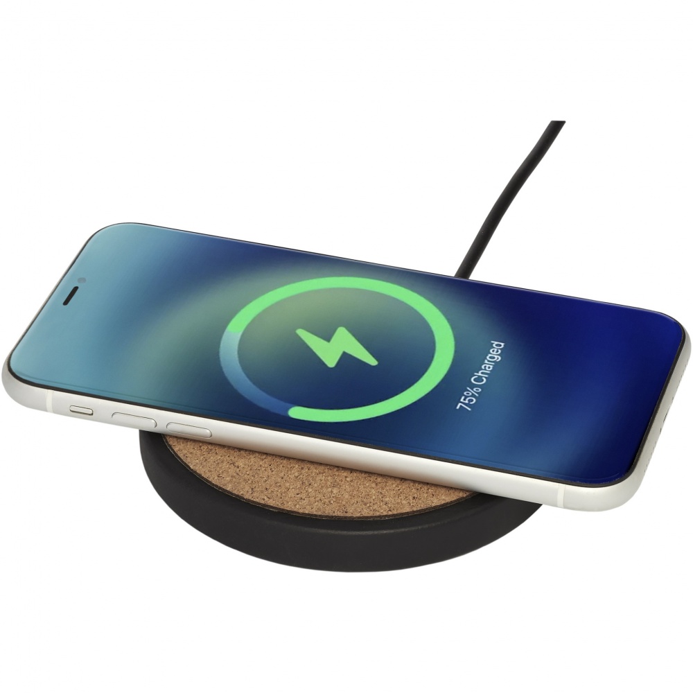 Logo trade promotional items picture of: Kivi 10W limestone/cork wireless charging pad