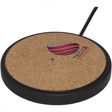 Logotrade promotional merchandise image of: Kivi 10W limestone/cork wireless charging pad