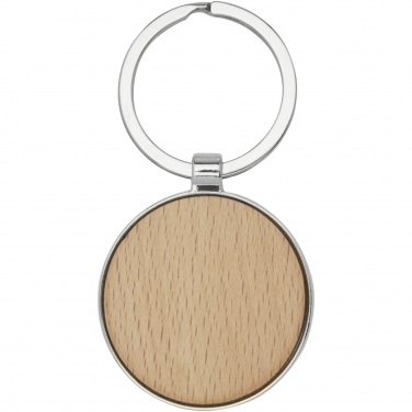 Logo trade business gifts image of: Moreno beech wood round keychain