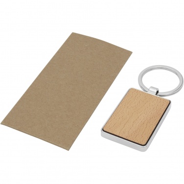 Logotrade advertising products photo of: Mauro beech wood rectangular keychain