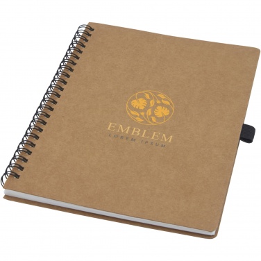 Logotrade promotional product image of: Cobble A5 wire-o recycled cardboard notebook with stone paper