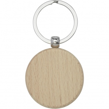 Logo trade promotional gifts picture of: Giovanni beech wood round keychain