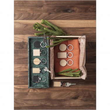 Logo trade corporate gifts image of: Gioia beech wood squared keychain