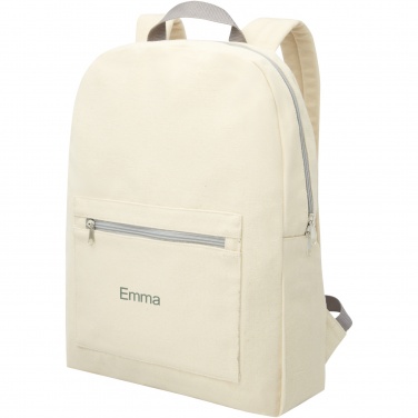 Logo trade promotional merchandise image of: Pheebs 450 g/m² recycled cotton and polyester backpack 10L