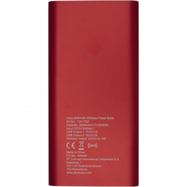 Logotrade promotional gifts photo of: Juice 8000mAh wireless power bank