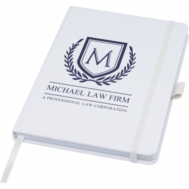 Logo trade promotional giveaways image of: Honua A5 recycled paper notebook with recycled PET cover