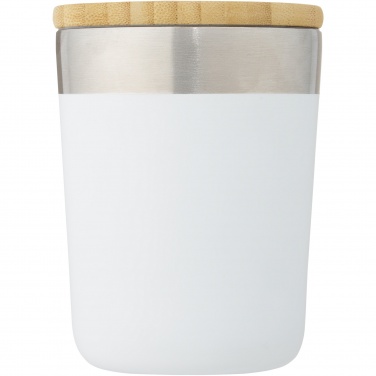 Logo trade business gifts image of: Lagan 300 ml stainless steel tumbler with bamboo lid