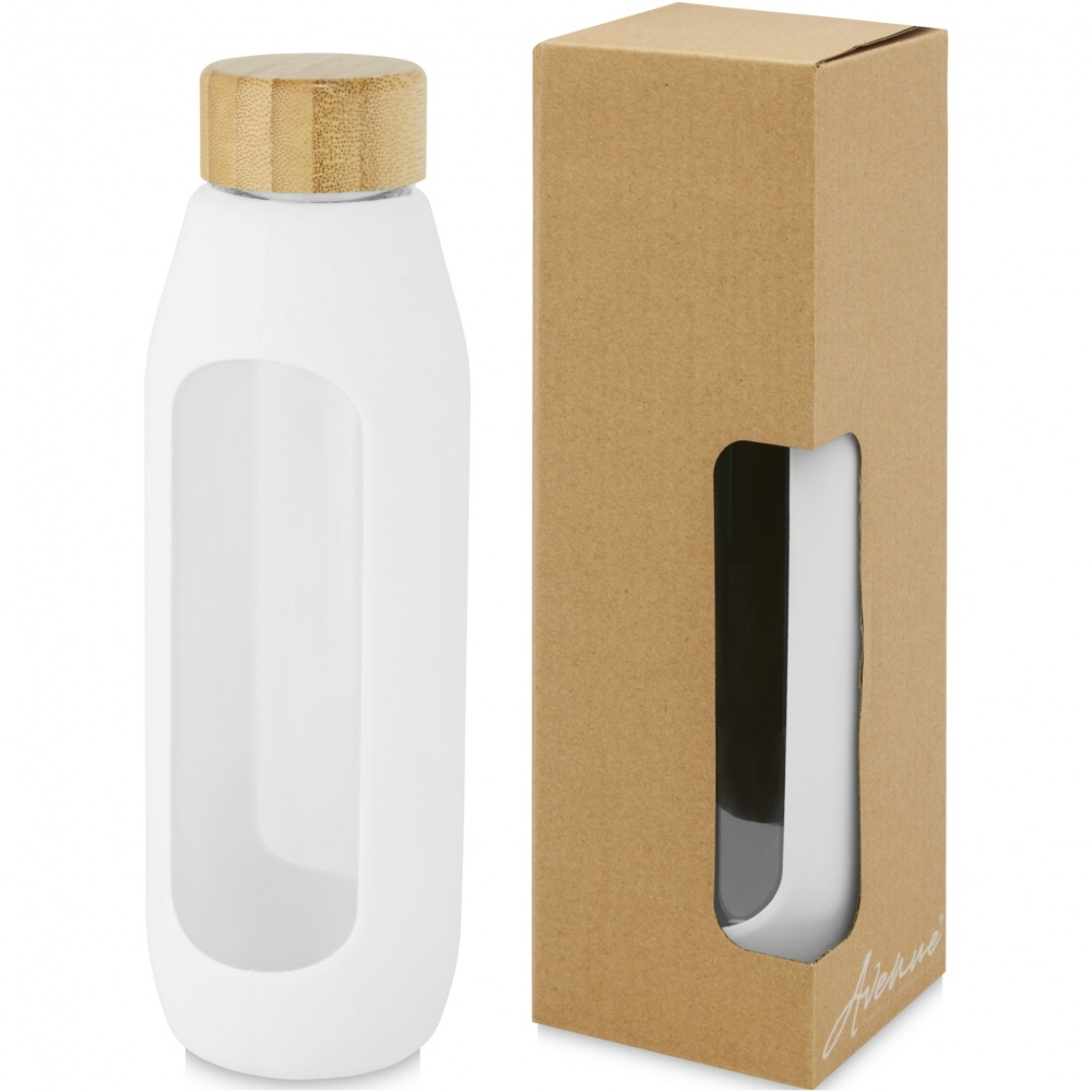 Logo trade promotional product photo of: Tidan 600 ml borosilicate glass bottle with silicone grip