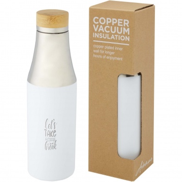Logotrade promotional merchandise picture of: Hulan 540 ml copper vacuum insulated stainless steel bottle with bamboo lid