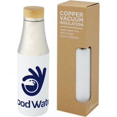 Logo trade advertising products picture of: Hulan 540 ml copper vacuum insulated stainless steel bottle with bamboo lid