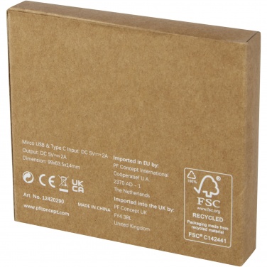 Logo trade promotional giveaways image of: Loop 5000 mAh recycled plastic power bank