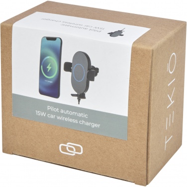 Logo trade promotional merchandise photo of: Pilot 15W wireless automatic car charger 