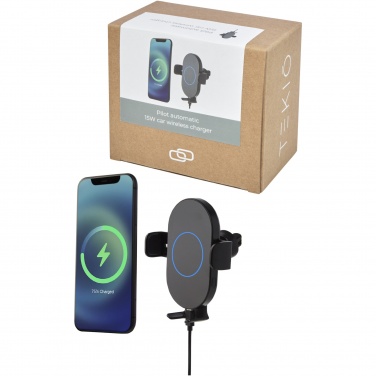 Logotrade promotional item image of: Pilot 15W wireless automatic car charger 