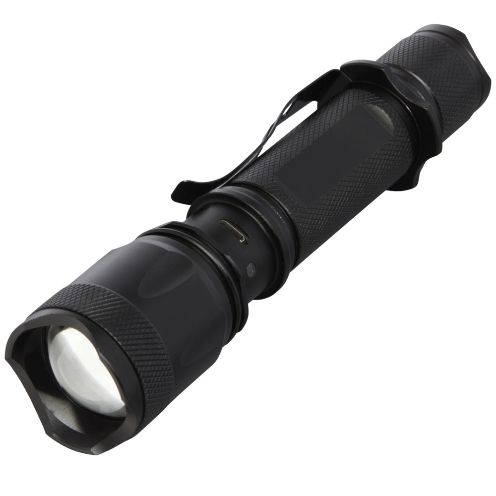 Logo trade promotional merchandise image of: Mears 5W rechargeable tactical flashlight