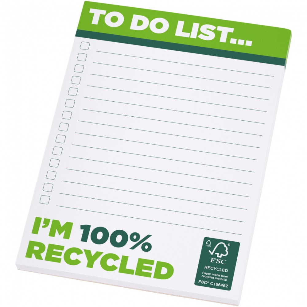 Logo trade promotional merchandise picture of: Desk-Mate® A6 recycled notepad