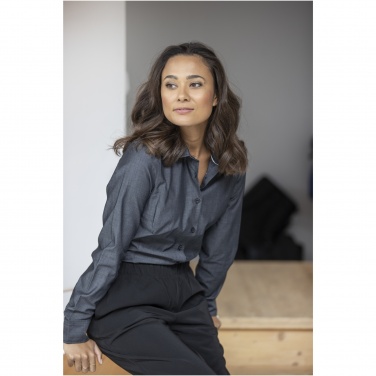 Logo trade promotional products image of: Cuprite long sleeve women's organic shirt