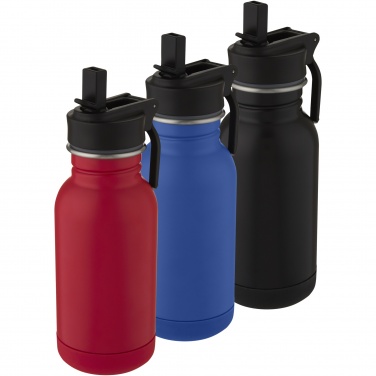Logo trade promotional giveaways picture of: Lina 400 ml stainless steel sport bottle with straw and loop