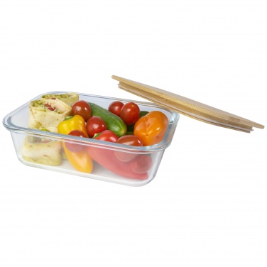 Logo trade advertising product photo of: Roby glass lunch box with bamboo lid