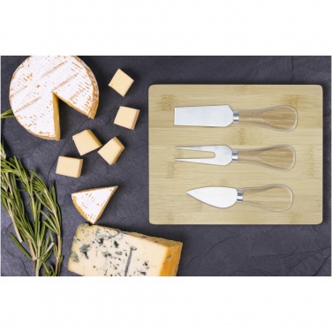 Logo trade promotional merchandise photo of: Ement bamboo cheese board and tools