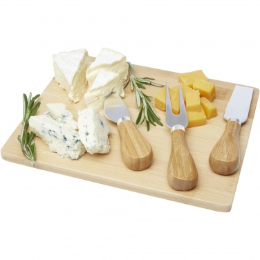 Logo trade promotional items image of: Ement bamboo cheese board and tools