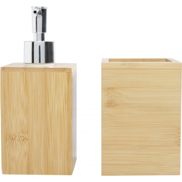 Logo trade promotional merchandise photo of: Hedon 3-piece bamboo bathroom set